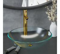 vidaXL Lavabo avec Robinet - Doré