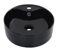 vidaXL Lavabo avec trop-plein 36 x 13 cm Céramique noire