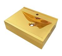 vidaXL Lavabo avec trop-plein 60x46x16 cm C¨¦ramique Dor¨¦