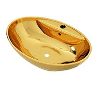 vidaXL Lavabo avec Trop-Plein Lave-Mains Vasque à Poser Monter Salle de Bain Intérieur Salle d'Eau Cabine de Toilette Maison 58,5x39x21 cm Céramique
