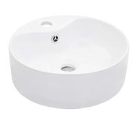 vidaXL Lavabo avec Trop-Plein Lave-Mains Vasque à Poser Monter Salle de Bain Intérieur Salle d'Eau Cabine de Toilette Maison Céramique Blanc