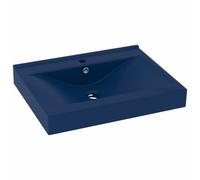 Vidaxl Lavabo Avec Trou De Robinet Bleu Foncé Mat 60x46 Cm Céramique