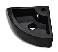 vidaXL Lavabo céramique avec trop-plein 45 x 32 x 12,5 cm noir