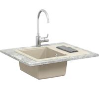 vidaXL Lavabo Beige 560 x 460 mm 80% quartz et 20% résine