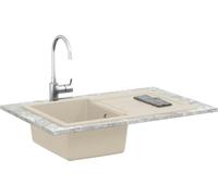 vidaXL Lavabo Beige 780 x 500 mm 80% Quartz et 20% Résine