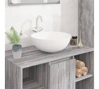 vidaXL - Lavabo en céramique rond 36 x 15 cm - Blanc
