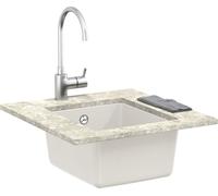 vidaXL Lavabo blanc 370 x 460 mm 80% quartz et 20% résine