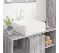 vidaXL Lavabo blanc 37x37x13 cm céramique carré, lavabo de salle de bain, lavabo de bain, lavabo de vanité, évier, lavabo de comptoir, bassin d'évier
