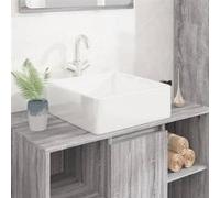 vidaXL Lavabo blanc 37x37x13 cm Céramique Carré
