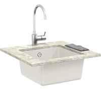 vidaXL Lavabo blanc 430 x 460 mm 80% quartz et 20% résine