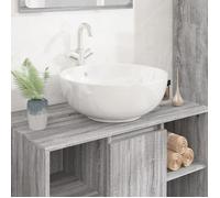 vidaXL Lavabo en céramique rond 44 x 17 cm Blanc