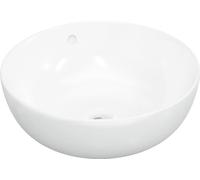 vidaXL Lavabo blanc 44x17 cm Céramique ronde