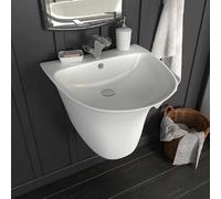 vidaXL lavabo mural céramique blanc 470×450×370 mm
