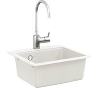 vidaXL Lavabo blanc 470 x 440 mm granit