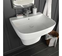 vidaXL lavabo mural céramique blanc 500 x 450 x 410 mm