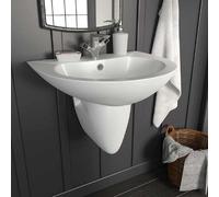 vidaXL Lavabo mural en céramique, blanc, 520 x 450 x 190 mm