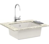 vidaXL Lavabo blanc 530 x 460 mm 80% quartz et 20% résine