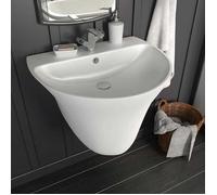 vidaXL Lavabo mural en céramique blanc 560 x 480 x 420 mm