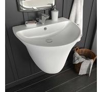 vidaXL Lavabo Blanc 56 x 48 x 42 cm Céramique Émaillée