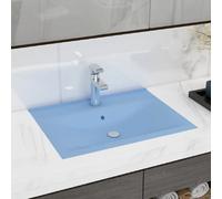 vidaXL Lavabo Bleu Clair Mat