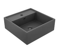 vidaXL Lavabo carré 41x41 cm - Gris foncé