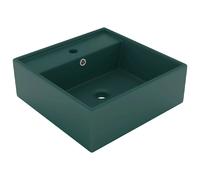 vidaXL Lavabo carré 41x41 cm - Vert foncé