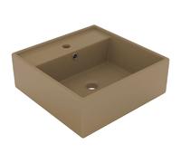 vidaXL Lavabo carré crème mat 41x41 cm