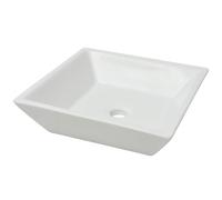 vidaXL Lavabo carré en céramique blanc 41,5 x 41,5 x 12 cm