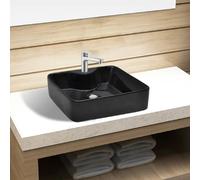 vidaXL Lavabo carré - Noir