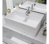 vidaXL Lavabo Céramique Blanc 51 cm