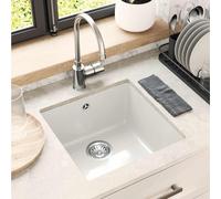 vidaXL Lavabo blanc 430 x 460 mm 80% quartz et 20% résine