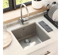 vidaXL Lavabo, composé de 80 % de quartz et 20 % de résine, dimensions 430 x 460 mm, couleur grise