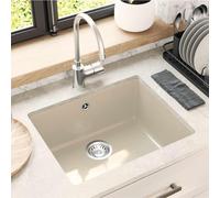 vidaXL Lavabo Beige 530 x 460 mm 80% quartz et 20% résine