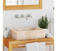 vidaXL Lavabo 45x30x12 cm marbre crème brillant