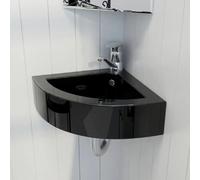 vidaXL Lavabo d'Angle - Noir