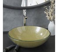 vidaXL Lavabo de salle de bain 3098459 avec robinet et vidage – Or