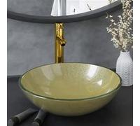 vidaXL Lavabo de salle de bain 3098461 avec robinet et vidage Or