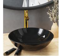 vidaXL Lavabo de salle de bains avec robinet et garniture d'écoulement – Noir