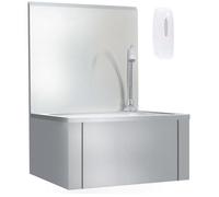 vidaXL Lave-mains Vasque à poser avec robinet et distributeur de savon Acier inoxydable