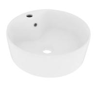 vidaXL Lavabo de luxe avec trop-plein Céramique blanc mat 36x13 cm