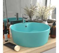 vidaXL Lavabo de luxe avec trop-plein Mat Vert clair 36x13 cm Céramique