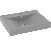 vidaXL Lavabo de luxe avec trou pour robinet gris clair mat 60x46 cm Céramique