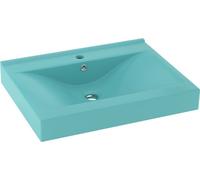 vidaXL Lavabo de luxe avec trou pour robinetterie Vert clair mat 60x46 cm Céramique