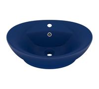 vidaXL Lavabo de luxe Débordement mat Bleu foncé 58,5x39 cm Céramique
