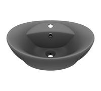 vidaXL Lavabo de luxe Débordement Mat Gris foncé 58,5x39cm Céramique