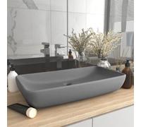 vidaXL Lavabo de luxe - Gris clair mat