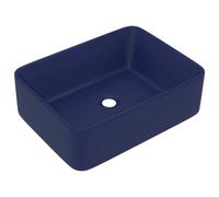 vidaXL Lavabo de luxe mat bleu foncé 41x30x12 cm Céramique