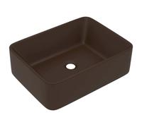 vidaXL Lavabo de luxe mat brun foncé 41x30x12 cm Céramique