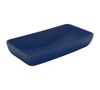 vidaXL Lavabo de luxe Rectangulaire Mat Bleu foncé 71x38 cm Céramique