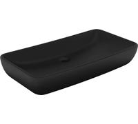 vidaXL Lavabo de luxe Rectangulaire Mat Noir 71x38 cm Céramique